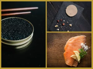 Atelier dégustation accord mets vin : caviar, saumon fumé, foie gras